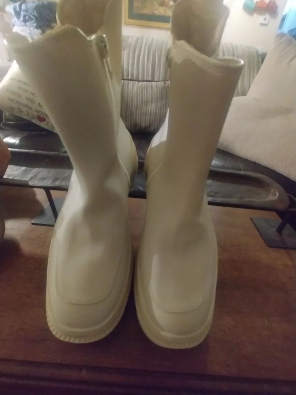 Lane Bryant Cream Platform Ankle Boots